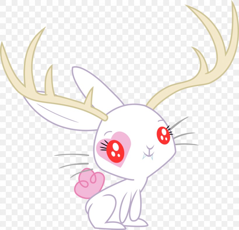 Fluttershy Reindeer Jackalope Antelope, PNG, 1024x989px, Watercolor, Cartoon, Flower, Frame, Heart Download Free