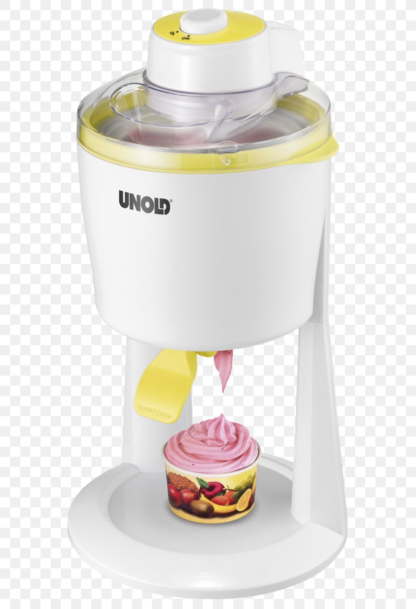 Ice Cream Makers Ice Maker Unold 1.2 L Soft Serve Frozen Yogurt, PNG, 586x1200px, Ice Cream, Chiller, Food, Food Processor, Frozen Yogurt Download Free
