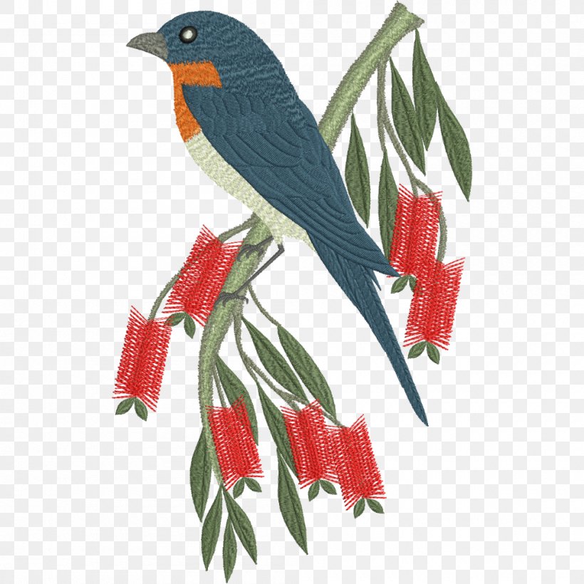 Machine Embroidery Floral Design Bird, PNG, 1000x1000px, Embroidery, Art, Beak, Bird, Cardinal Download Free