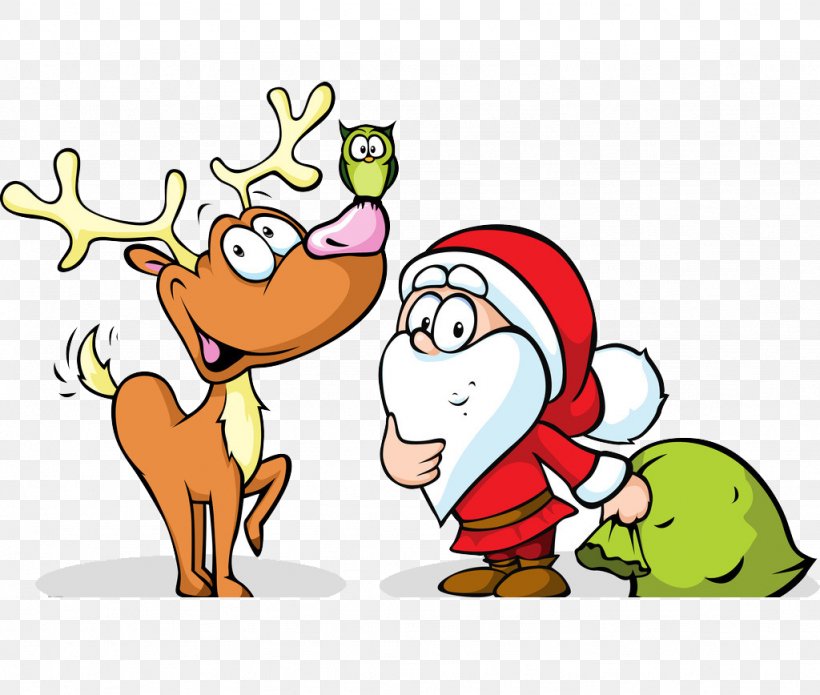 Santa Clauss Reindeer Santa Clauss Reindeer Christmas, PNG, 1024x868px, Santa Claus, Area, Artwork, Beak, Christmas Download Free