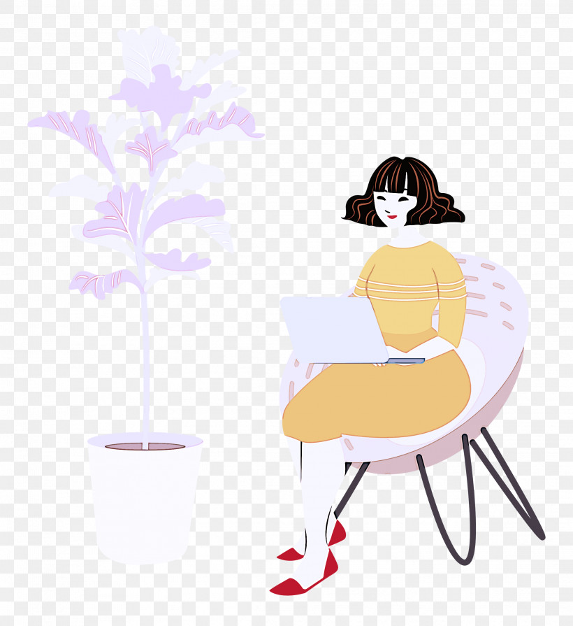 Alone Time Lady Computer, PNG, 2289x2500px, Alone Time, Behavior, Cartoon, Chair, Computer Download Free