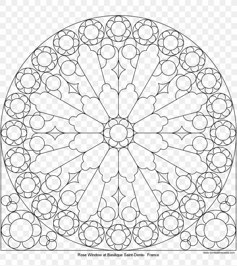Rose Window Stained Glass Coloring Book, PNG, 1422x1600px, Window, Area, Black And White, Building, Color Download Free