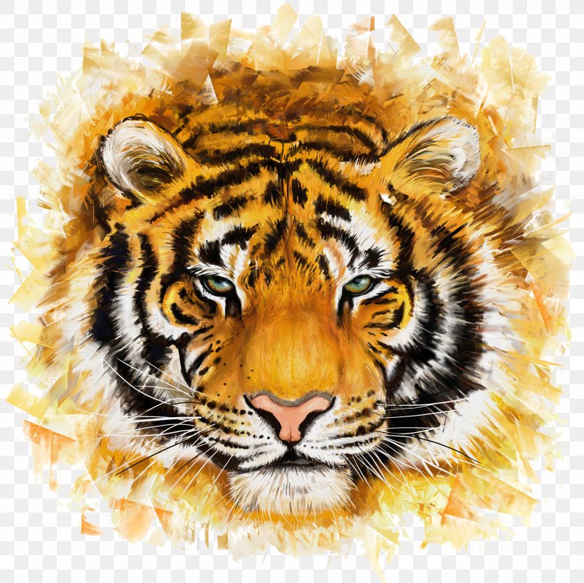 Bengal Tiger Felidae Painting Illustration, PNG, 5500x5500px, Felidae, Art, Bengal Tiger, Big Cats, Carnivoran Download Free