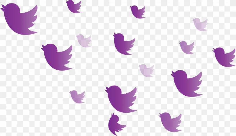 Twitter Flying Birds Birds, PNG, 2999x1729px, Twitter, Birds, Flying Birds, Magenta, Purple Download Free