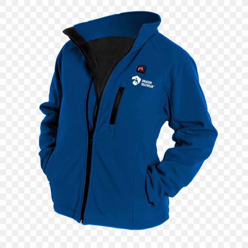 Hoodie T-shirt Jacket Polar Fleece Heated Clothing, PNG, 1000x1000px, Hoodie, Active Shirt, Blue, Clothing, Coat Download Free
