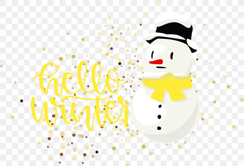 Snowman, PNG, 3000x2042px, Hello Winter, Cartoon, Character, Character Created By, Happiness Download Free