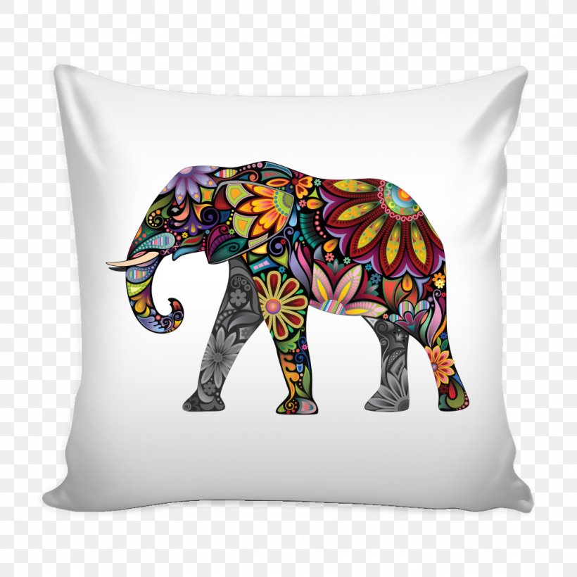 The Elephants Paisley Sticker Wall Decal, PNG, 1024x1024px, Elephants, African Elephant, Bead, Canvas, Color Download Free
