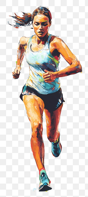 Women Running - Energetic Woman Running In Sportswear PNG