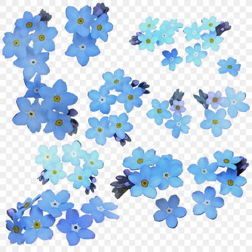 Blue Flower Plant Pattern Clip Art, PNG, 900x900px, Watercolor, Blue, Borage Family, Flower, Paint Download Free