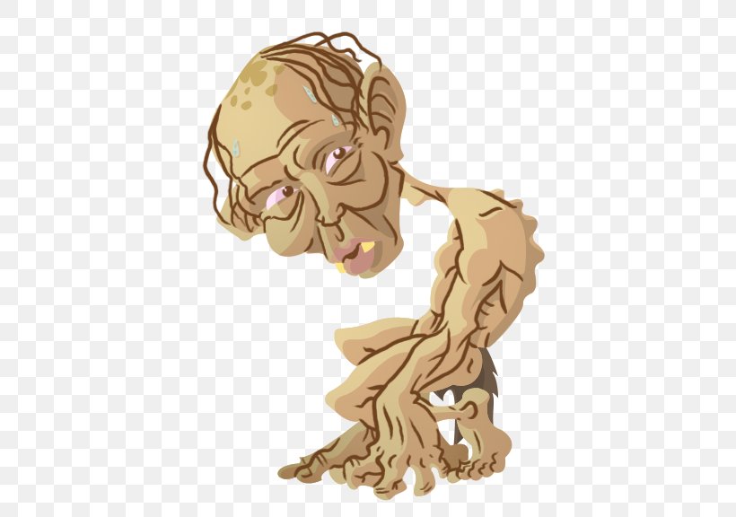 Gollum Fan Art The Hobbit The Lord Of The Rings, PNG, 537x576px, Gollum, Art, Bone, Cartoon, Character Download Free