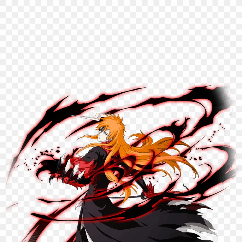 Ichigo Kurosaki Bleach Anniversary Hollow Art, PNG, 1024x1024px, Watercolor, Cartoon, Flower, Frame, Heart Download Free