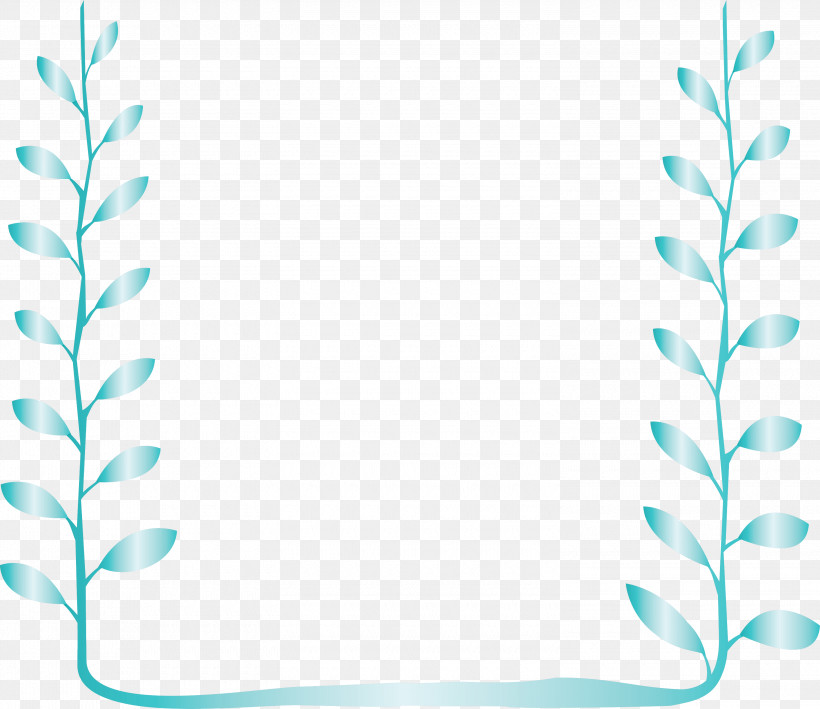 Frame, PNG, 3000x2597px, Frame, Aqua, Green, Leaf, Plant Download Free