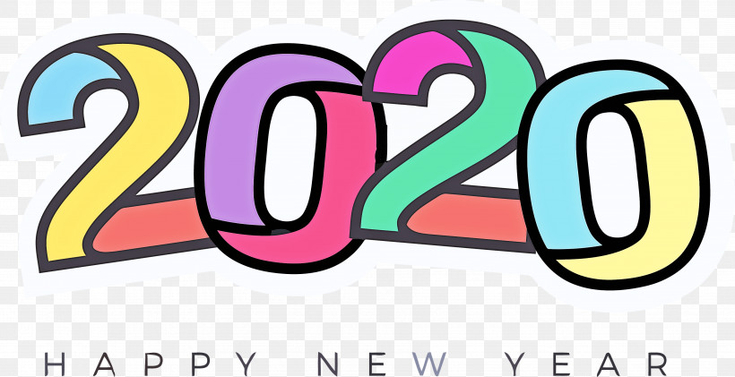 Happy New Year 2020 New Years 2020 2020, PNG, 3613x1856px, 2020, Happy New Year 2020, New Years 2020, Text Download Free