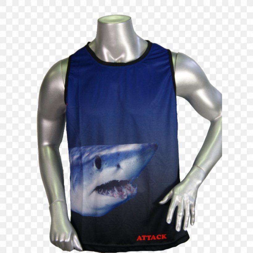 T-shirt Sleeveless Shirt Isurus Oxyrinchus Shark, PNG, 900x900px, Tshirt, Blue, Clothing, Electric Blue, Gilets Download Free