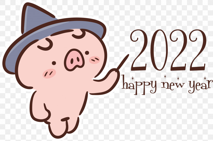 2022 Happy New Year 2022 New Year Happy New Year, PNG, 3000x1994px, Happy New Year, Cartoon, Character, Happiness, Head Download Free