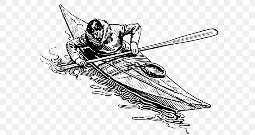 Kayak Boating Dugout Canoe Eskimo, PNG, 600x436px, Kayak, Art, Artwork, Automotive Design, Black And White Download Free