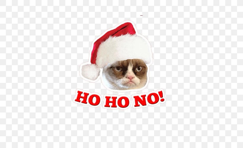Grumpy Cat Whiskers Santa Claus Christmas Ornament, PNG, 500x500px, Cat, Book, Carnivoran, Cat Like Mammal, Christmas Download Free