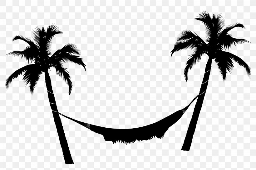 Hammock Arecaceae Coconut Clip Art, PNG, 4500x3000px, Hammock, Arecaceae, Arecales, Black And White, Branch Download Free
