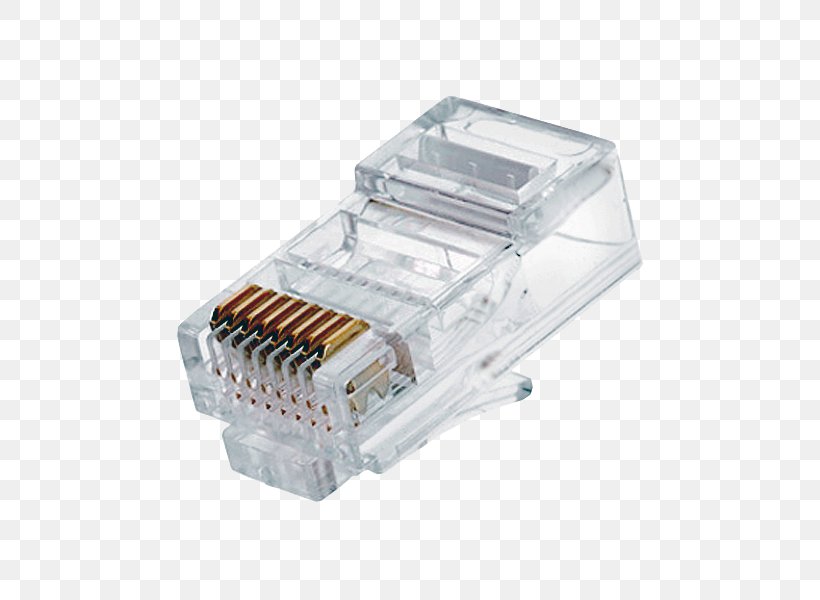 Electrical Connector 8P8C Registered Jack Category 5 Cable Modular Connector, PNG, 600x600px, Electrical Connector, Category 5 Cable, Category 6 Cable, Class F Cable, Crimp Download Free
