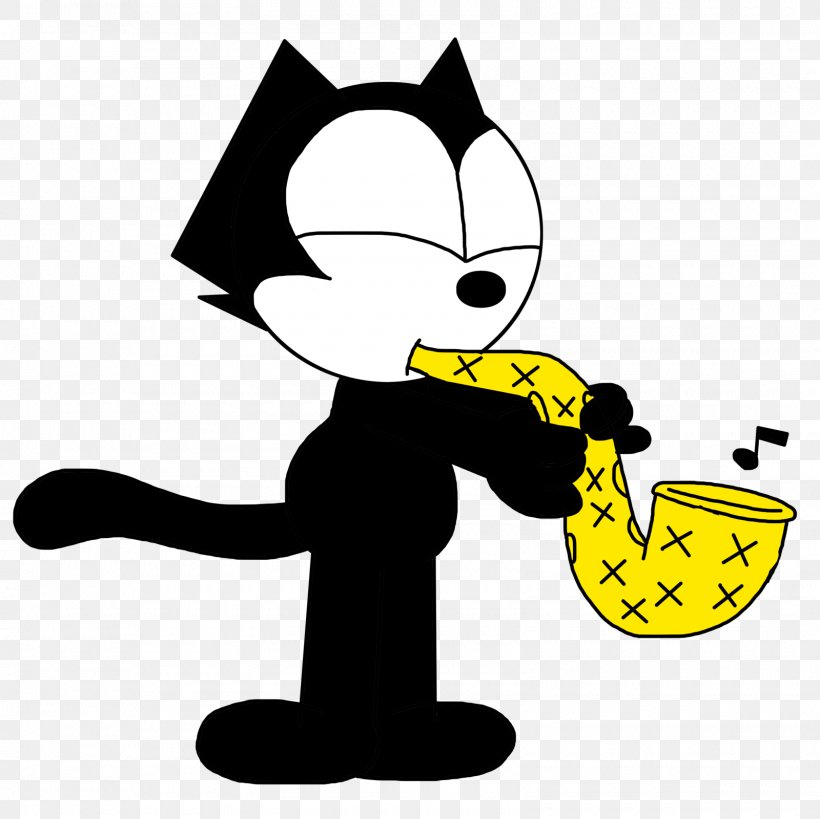 Felix The Cat Cartoon Saxophone, PNG, 1600x1600px, Watercolor, Cartoon, Flower, Frame, Heart Download Free