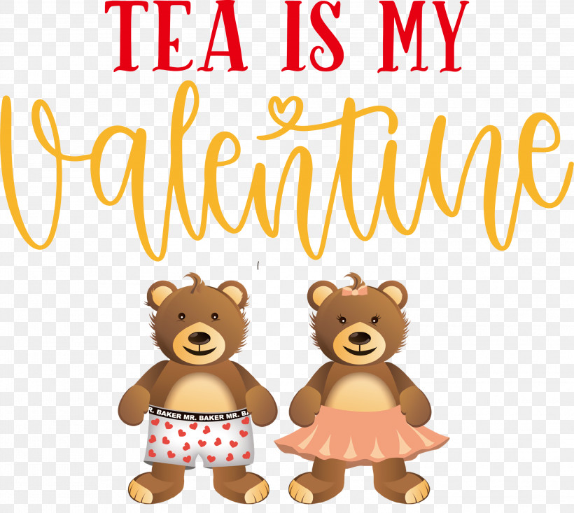 Tea Is My Valentine Valentines Day Valentine, PNG, 2999x2683px, Valentines Day, Cartoon, Cuteness, Logo, Poster Download Free