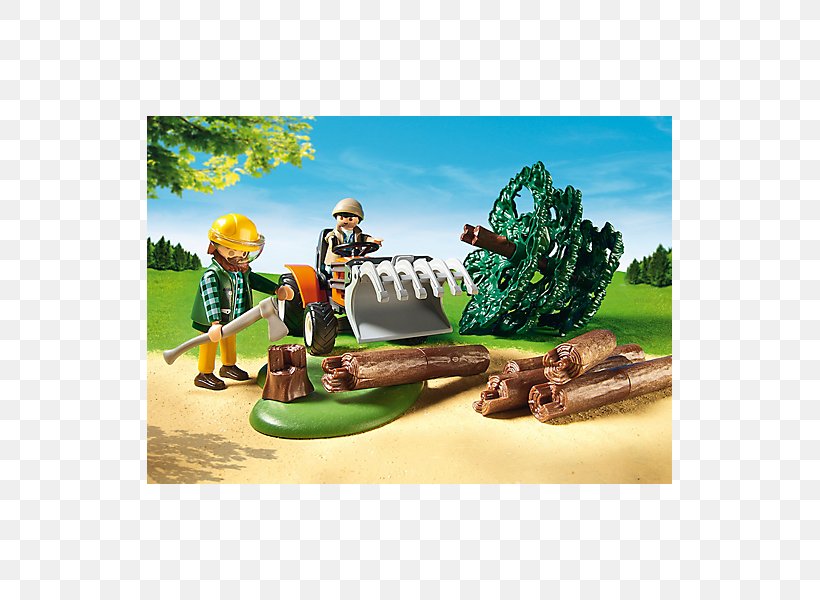 Lumberjack Playmobil Tractor Toy Wood, PNG, 600x600px, Lumberjack, Firewood, Forest, Grass, Landscape Download Free