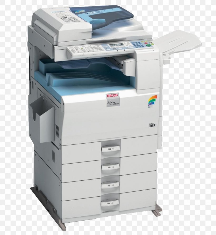 Photocopier Multi-function Printer Ricoh Printing, PNG, 1099x1200px, Photocopier, Color Printing, Copying, Document, Fax Download Free