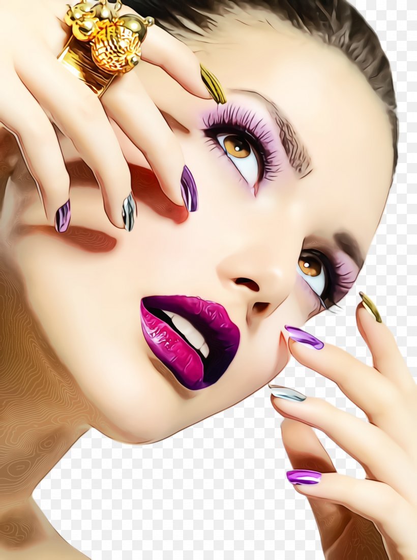 Face Nail Skin Eyebrow Beauty, PNG, 1728x2316px, Watercolor, Beauty, Eyebrow, Eyelash, Face Download Free