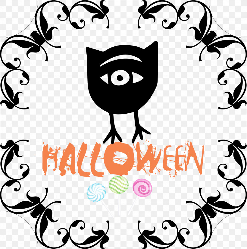 Happy Halloween, PNG, 2976x3000px, Happy Halloween, Cartoon, Geometry, Happiness, Line Download Free