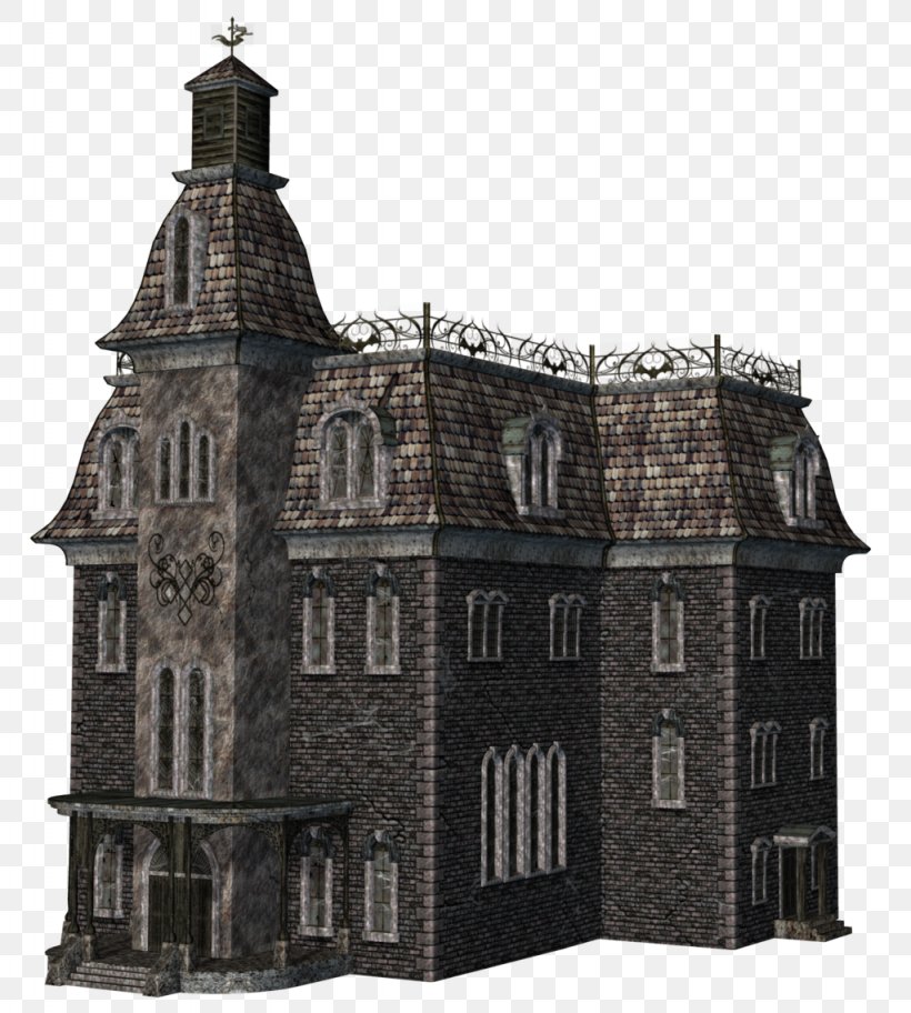 Haunted House Building, PNG, 1024x1140px, Haunted House, Almshouse, Art, Bell Tower, Black And White Download Free