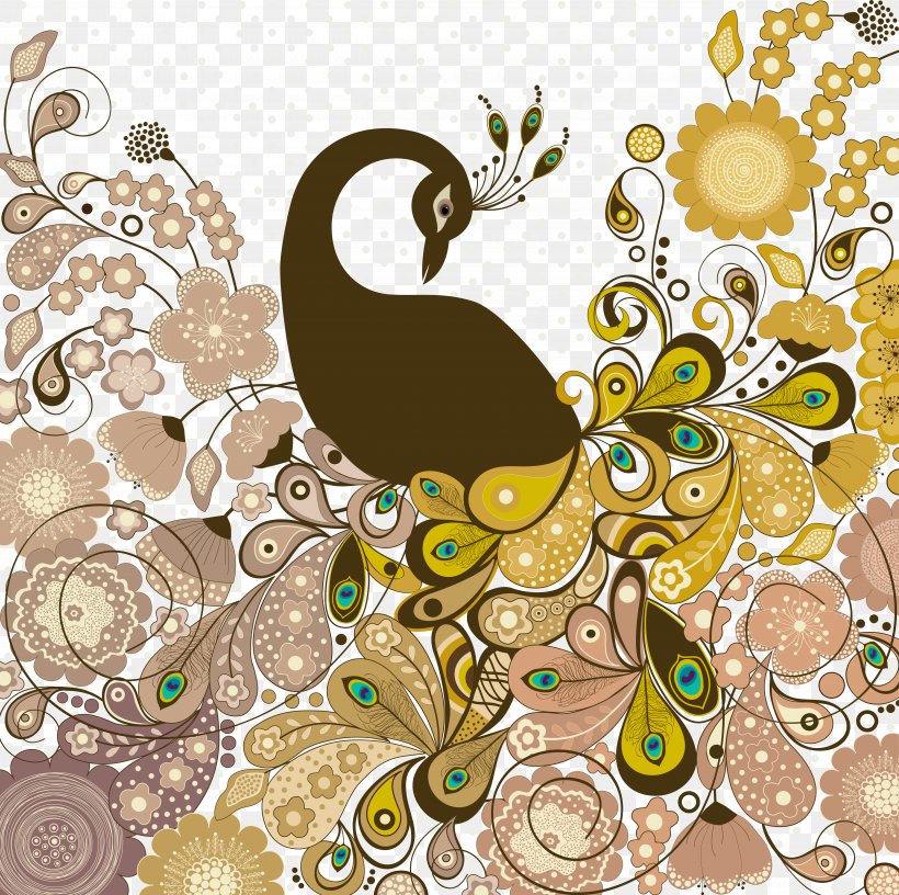 Peafowl Euclidean Vector, PNG, 4961x4941px, Peafowl, Art, Flora, Flower, Green Peafowl Download Free