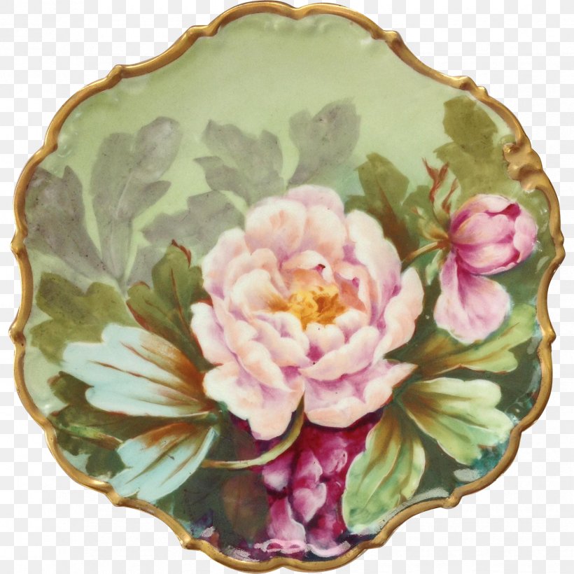 Plate Limoges Porcelain Painting Cabbage Rose, PNG, 1736x1736px, Plate, Art, Cabbage Rose, Ceramic, Dishware Download Free