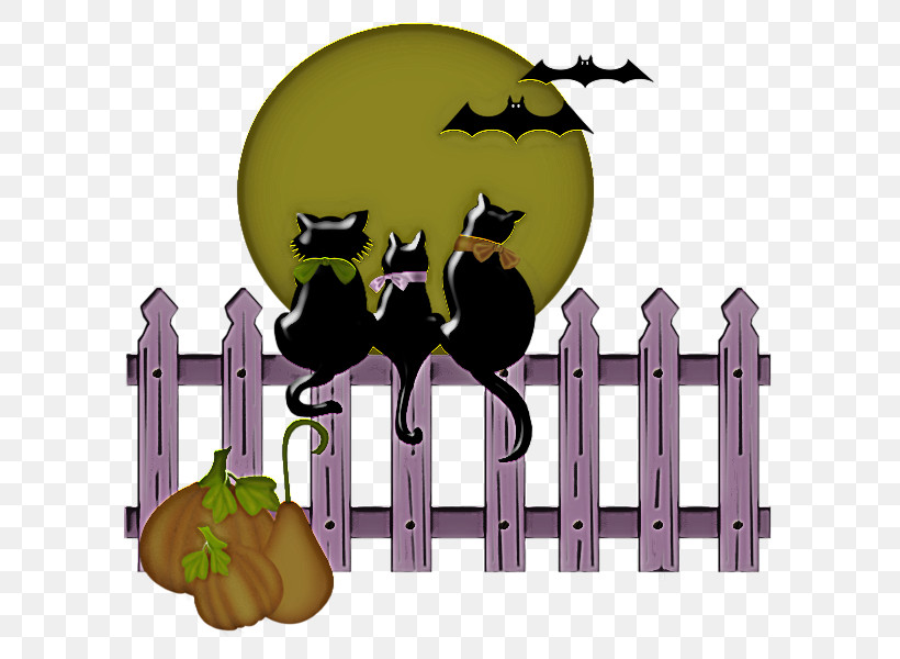 Cat Black Cat Cartoon Fence Royalty-free, PNG, 600x600px, Cat, Black And White, Black Cat, Cartoon, Fence Download Free