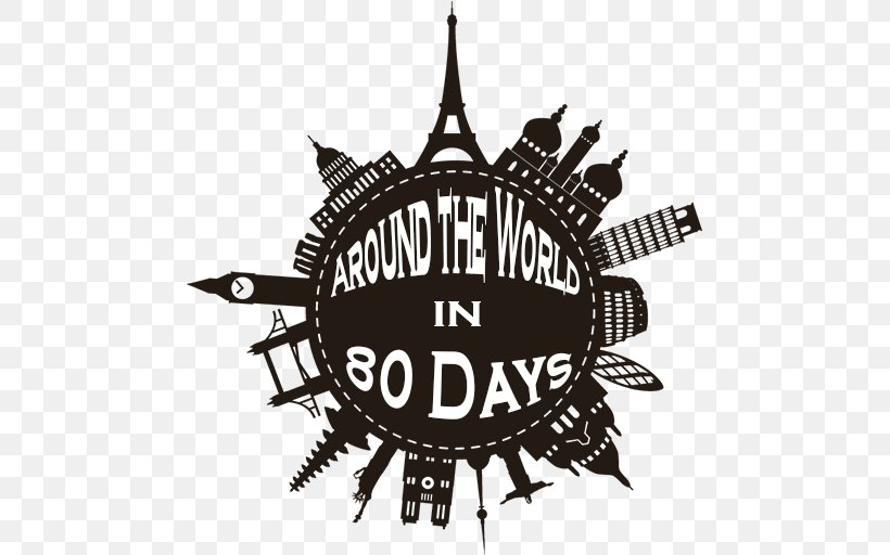 Around The World In Eighty Days YouTube Video Games Image, PNG, 512x512px, Around The World In Eighty Days, Advertising, Black And White, Brand, Emblem Download Free