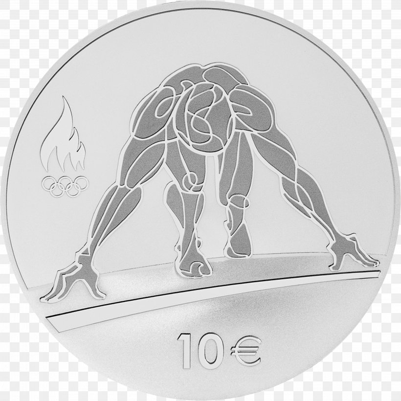 Bank Of Estonia 2016 Summer Olympics Rio De Janeiro Coin, PNG, 3725x3727px, 10 Euro Note, Estonia, Bank Of Estonia, Black And White, Coin Download Free