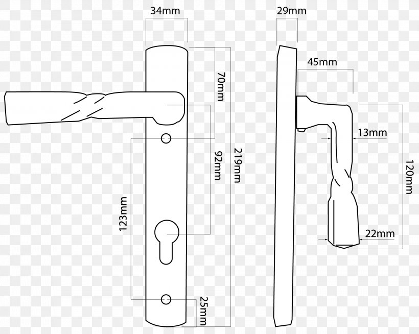 Door Handle Drawing White Lock, PNG, 1886x1506px, Door Handle, Area, Black And White, Diagram, Door Download Free