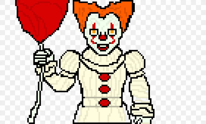 It Pixel Art Clown Character, PNG, 1360x820px, Watercolor, Cartoon, Flower, Frame, Heart Download Free