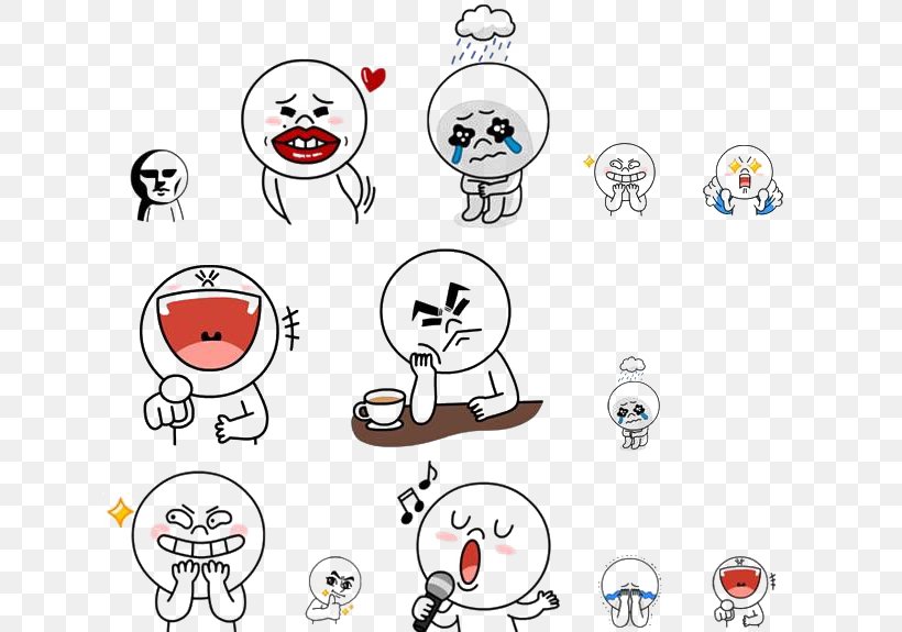 Sticker Smiley Avatar Tencent QQ Mantou, PNG, 633x575px, Sticker, Area, Avatar, Ball, Cartoon Download Free