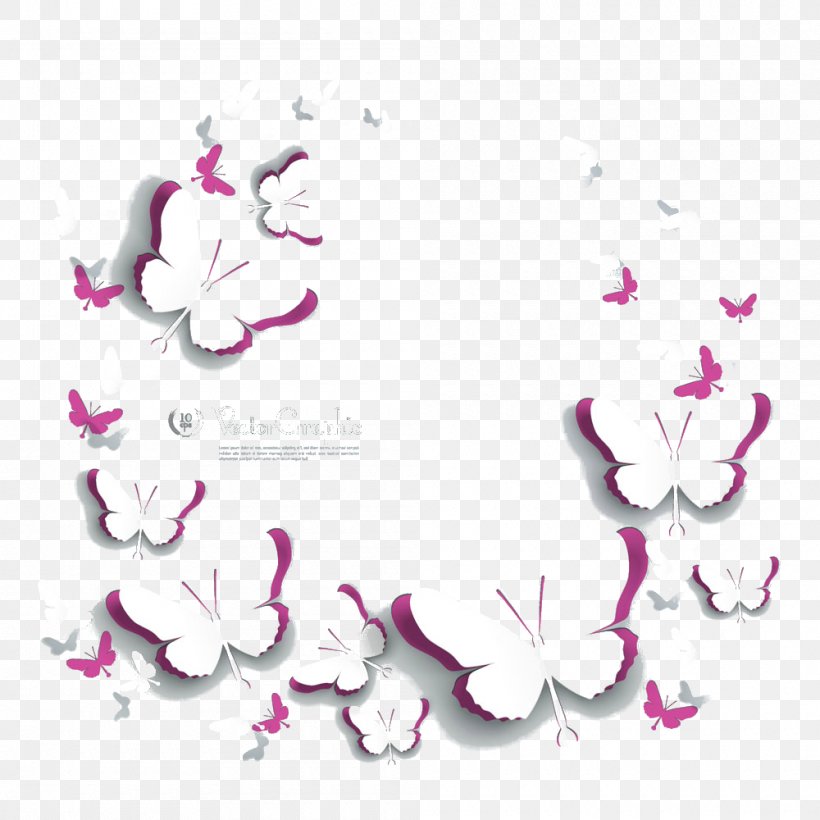 Paper Butterfly Poster Illustration, PNG, 1000x1000px, Paper, Blossom, Branch, Butterfly, Cherry Blossom Download Free