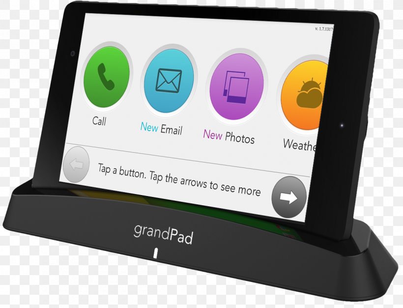 GrandPad, Inc. Handheld Devices Old Age Portable Media Player Computer Software, PNG, 1250x957px, Grandpad Inc, Caregiver, Computer Software, Display Device, Electronic Device Download Free