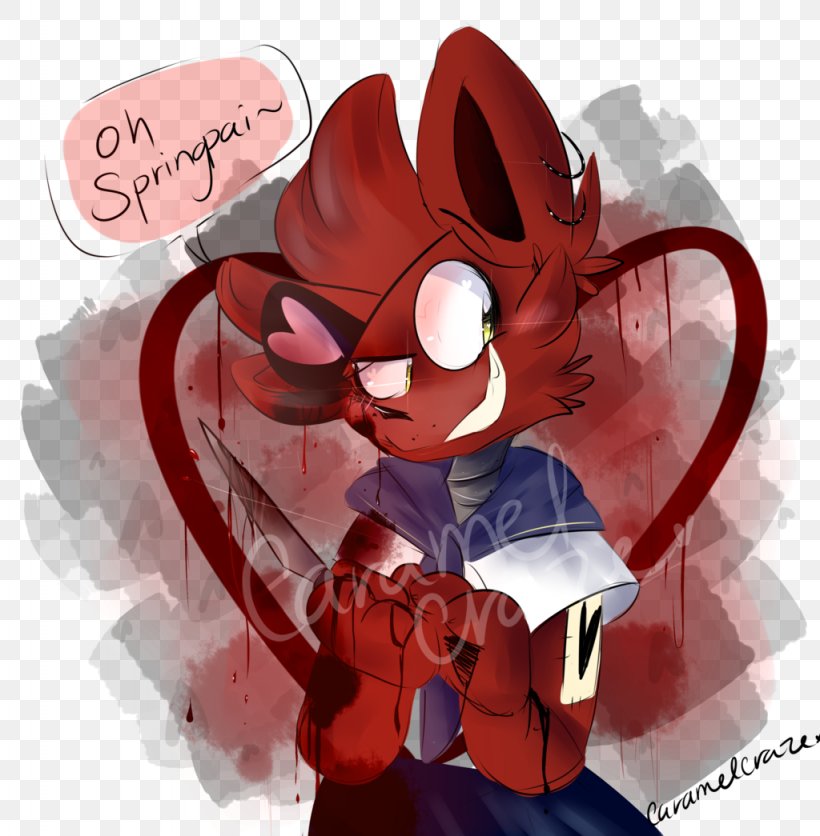 Freddy Fazbear's Pizzeria Simulator Yandere Simulator Drawing DeviantArt, PNG, 1024x1045px, Watercolor, Cartoon, Flower, Frame, Heart Download Free