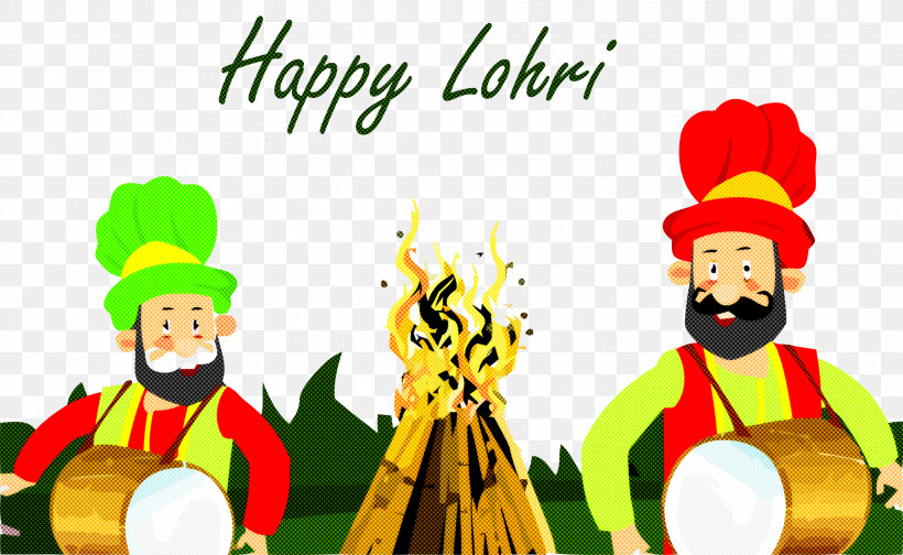 Lohri Happy Lohri, PNG, 2999x1846px, Lohri, Cartoon, Christmas, Christmas Elf, Happy Lohri Download Free