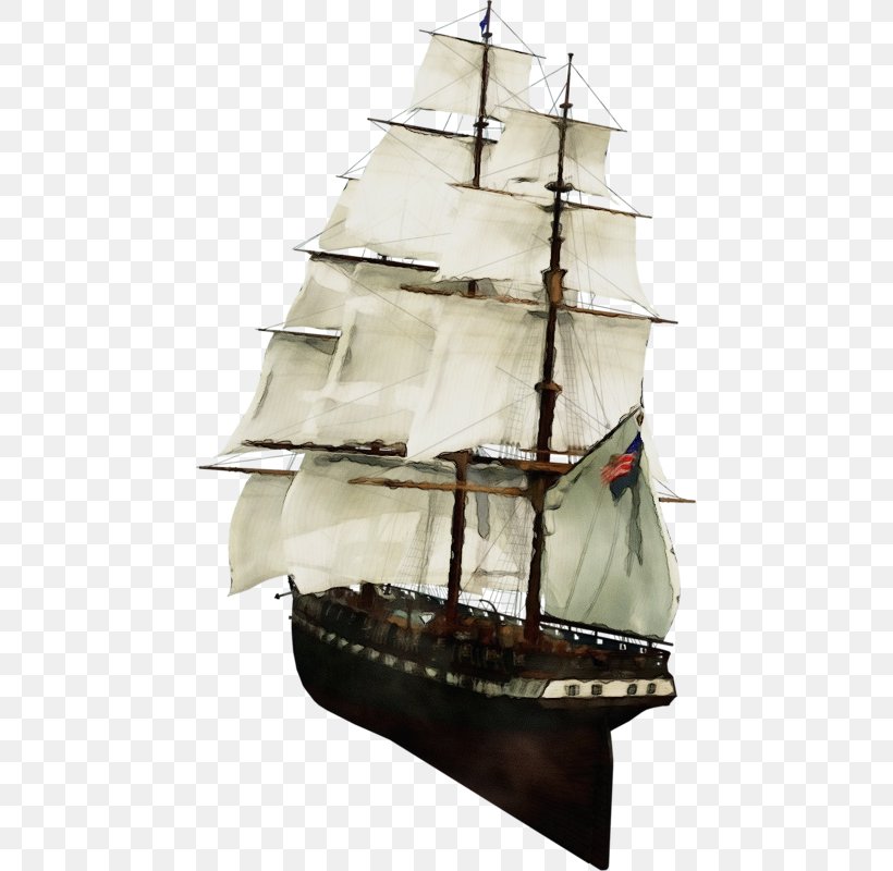 Sailing Ship Tall Ship Full-rigged Ship Vehicle Flagship, PNG, 459x800px, Watercolor, Barquentine, Boat, Clipper, Flagship Download Free