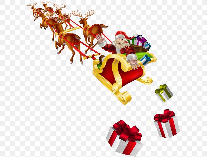 Santa Claus Sled Stock Photography Christmas Clip Art, PNG, 608x623px, Santa Claus, Cartoon, Christmas, Christmas Decoration, Christmas Ornament Download Free