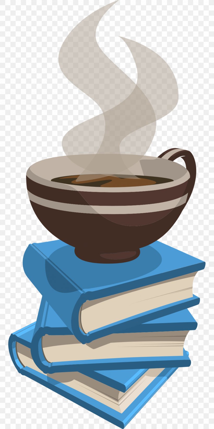 Coffee Cup Cafe Book Clip Art, PNG, 960x1920px, Coffee, Book, Cafe, Coffee Bean, Coffee Cup Download Free