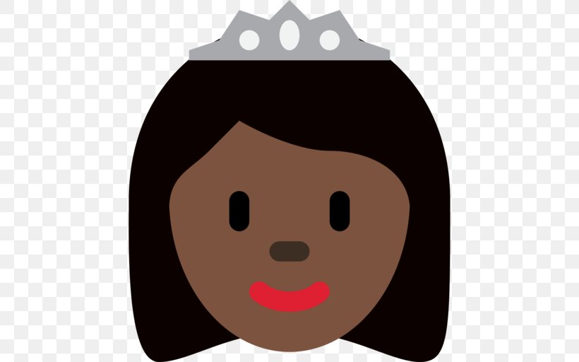Emojipedia Princess Dark Skin Human Skin Color, PNG, 512x512px, Emoji, Black, Cheek, Dark Skin, Emoji Movie Download Free