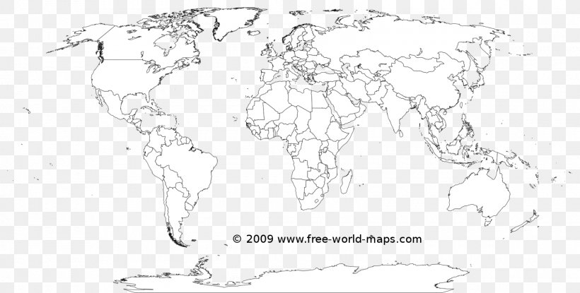 World Map Blank Map Geography, PNG, 1600x810px, World, Area, Artwork, Black And White, Blank Map Download Free