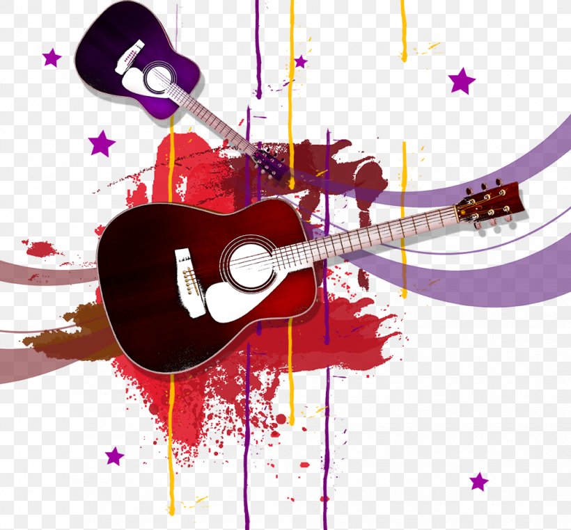 Guitar Graphic Design, PNG, 1032x960px, Watercolor, Cartoon, Flower, Frame, Heart Download Free