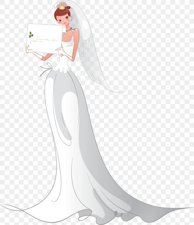 Wedding Dress Bride, PNG, 968x1123px, Watercolor, Cartoon, Flower, Frame, Heart Download Free