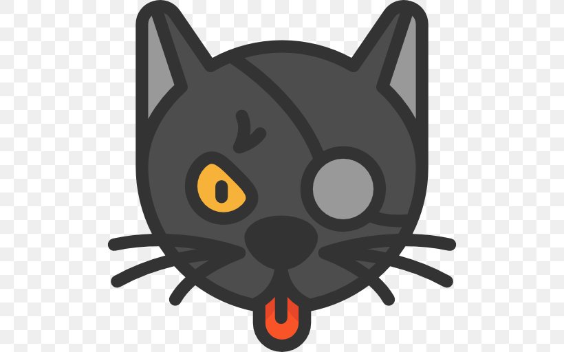Black Cat Kitten Whiskers Clip Art, PNG, 512x512px, Black Cat, Black, Carnivoran, Cartoon, Cat Download Free